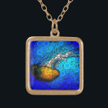 Orange gulfenad havshus fet enkel, unik guldpläterat halsband<br><div class="desc">Ta en lärdom av den här gulten i orangen som flyter längs med det turkosa blåa havet och låt livet ta sin gång när du bäror denna häpnadsväckande chic, med vibrerande färgad fotokarm halsband. Detta halsband finns i små och medelstora storlekar och både i kvadratiska och cirkelformade former. Du kan...</div>