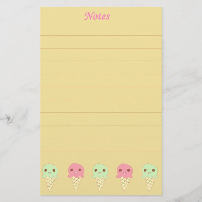 Orange gulliga glassar brevpapper (Framsida)