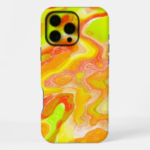 Orange Gult Abstrakt Marble Topography 
