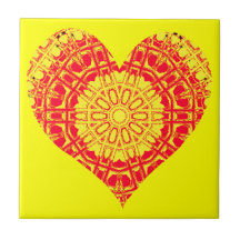 Orange/Gult av glaseffekt vid mosaik (hjärta)