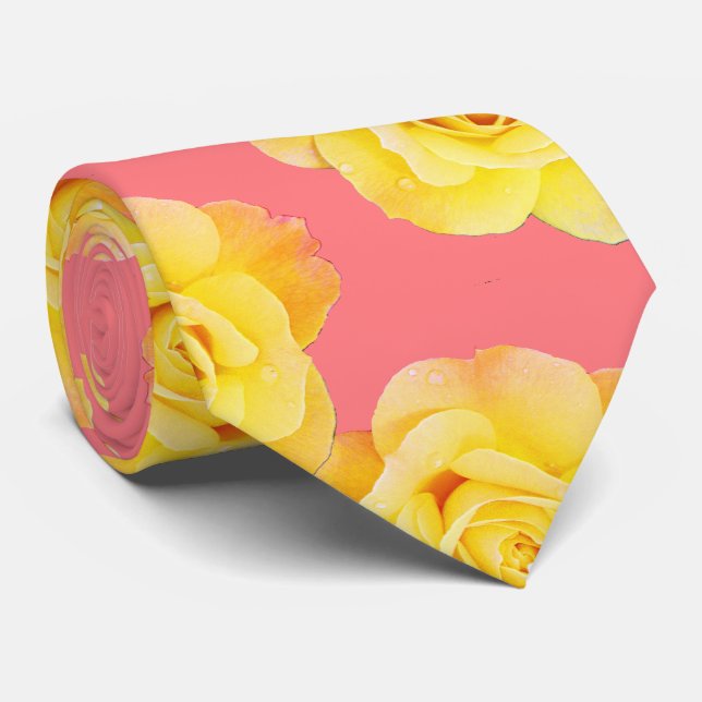 Orange Gult Blommigt Ro Coral Salmon Rosa Coola Slips (Rullad)