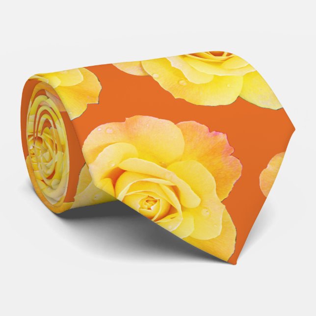 Orange Gult Blommigt Ro Modern Snyggt Gift Slips (Rullad)