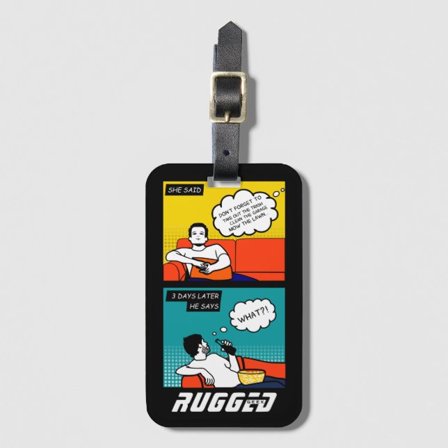 orange gult blue honey Do Ruged Geek Tecknads Bagagebricka (Framsida vertikal)