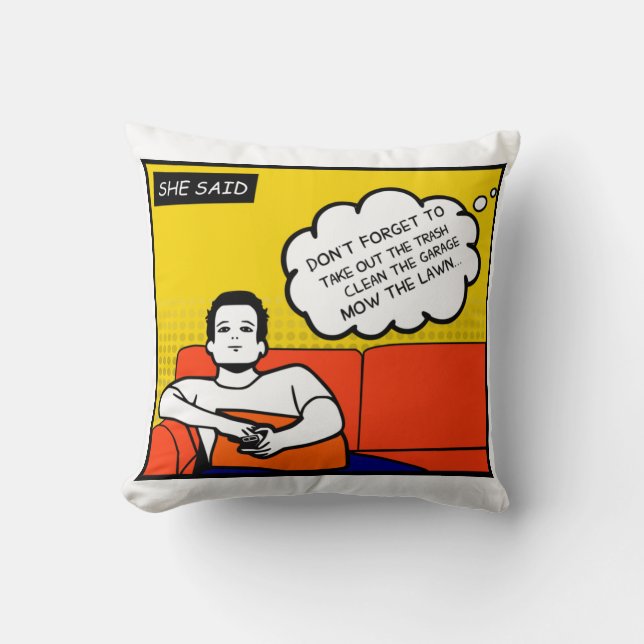 orange gult blue honey Do Ruged Geek Tecknads Kudde (Framsida)