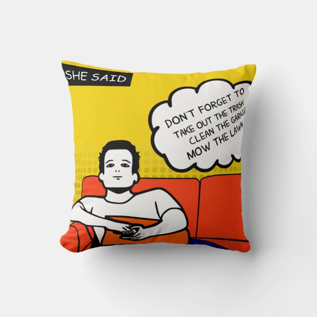 orange gult blue honey Do Ruged Geek Tecknads Kudde (Framsida)