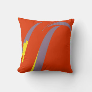 Orange Gult Blue Retro Abstrakt Art Deco Kudde