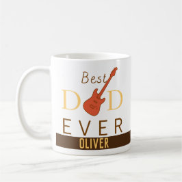 Orange Gult Brown Best Pappa någonsin Music Guitar Kaffemugg