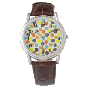 Orange, Gult, brun, blå punkter Armbandsur