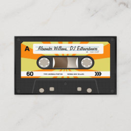 Orange/Gult Cassette Tape Music DJ Disk Jockey Visitkort