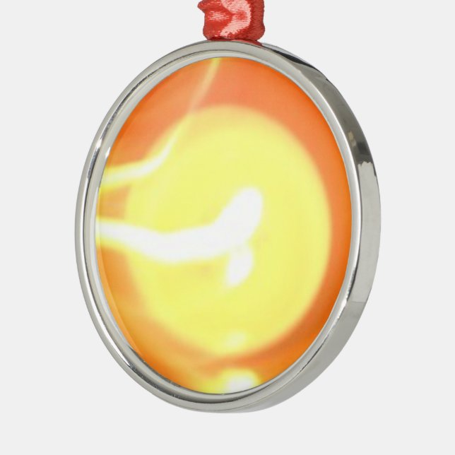 Orange Gult Flamljus, konst Julgransprydnad Metall (Vänster)