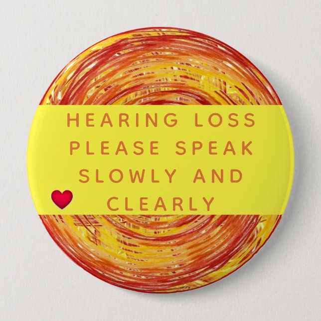 Orange Gult Geometric Heart Hearing Loss 4 Ing Knapp (Framsida)