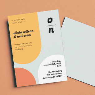 ORANGE GULT GEOMETRISK WEDING-INBJUDANDE INBJUDNINGAR