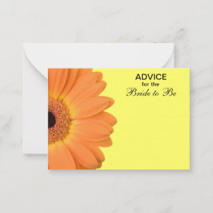 Orange & Gult Gerber Daisy Advice for Bride Rådkort
