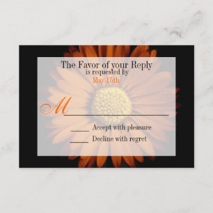 Orange Gult Gerber Daisy Flower Bröllop OSA Kort