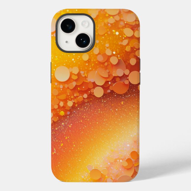 Orange Gult Glitter iPhone Mate Tuff Fodral (Baksida)