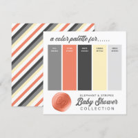 Orange Gult Grått Baby Shower Färg Palette Card