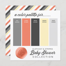 Orange Gult Grått Baby Shower Färg Palette Card Inbjudningar