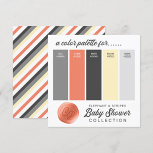 Orange Gult Grått Baby Shower Färg Palette Card Inbjudningar