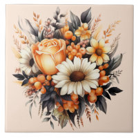 Orange Gult Grått Flower Bouquet