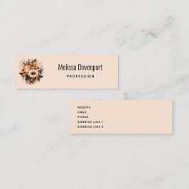 Orange Gult Grått Flower Bouquet Mini Visitkort