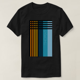 Orange Gult Grönt Blue Black Rand anpassad T Shirt