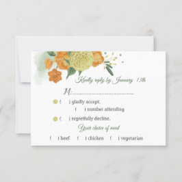 orange gult grönt löv val av måltid OSA kort