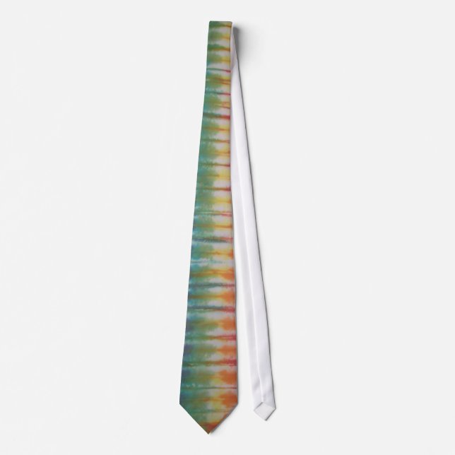 Orange Gult Grönt Tie Dye Necktie Slips (Framsida)