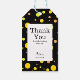 Orange Gult Guld Polka Dot Black Tack Presentetikett