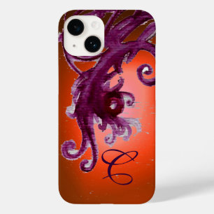 ORANGE GULT LILA BERRIES AND SWIRLS MONOGRAM I