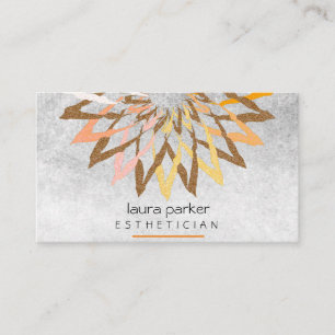 Orange Gult Lotus Flower Yoga Teacher Visitkort