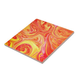 Orange Gult Marble Stone - Abstrakt Struktur Kakelplatta
