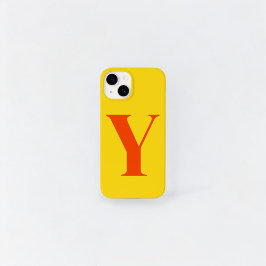 Orange Gult Monogram för initial Personlig