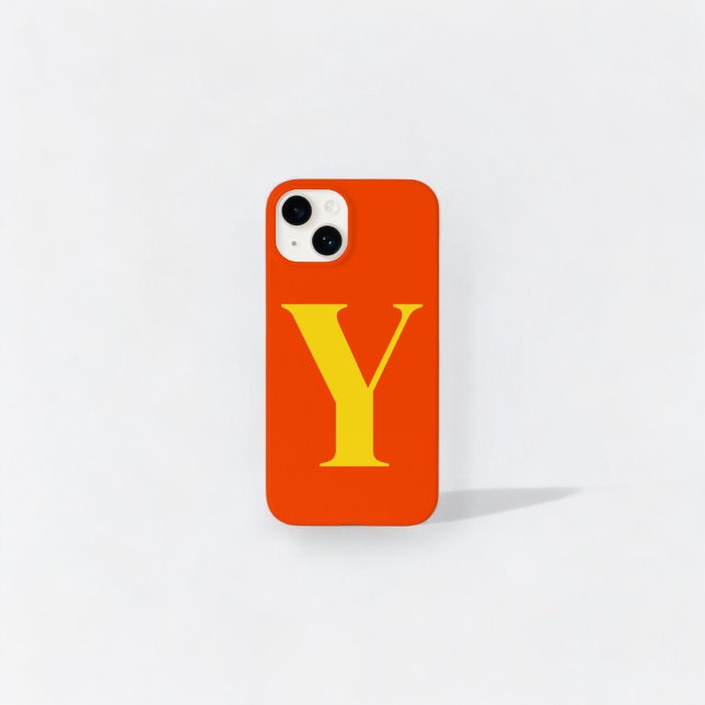 Orange Gult Monogram för initial Personlig (Skapare uppladdad)