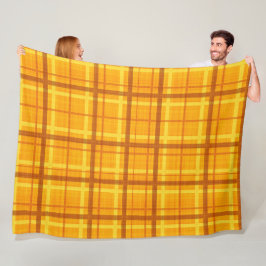 ORANGE GULT ÖSTUMN PLAID MÖNSTER FLEECEFILT