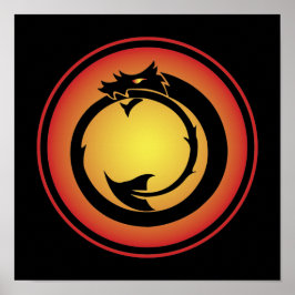 Orange Gult Ouroboros Dragon Poster