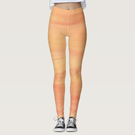 Orange Gult Persikoblandningar Blandade balkar Leggings