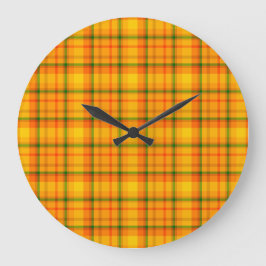 Orange Gult Play Mönster Retro Wall Clock Stor Klocka