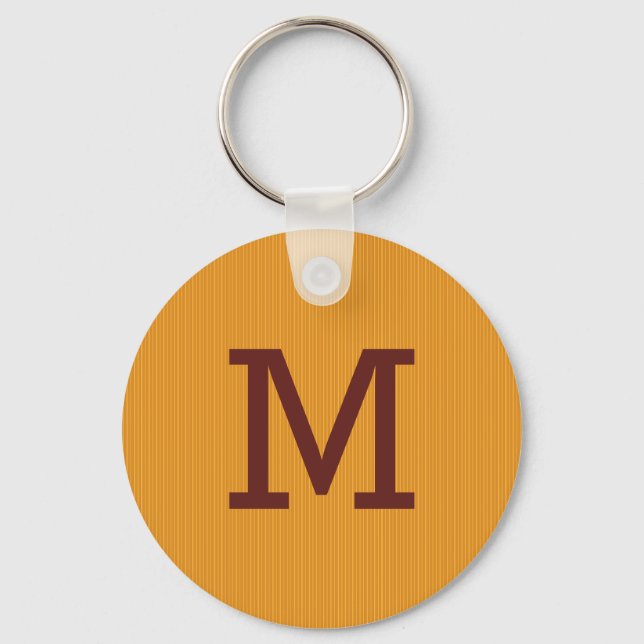 Orange/Gult Rand anpassningsbar monogram nyckelrin Nyckelring (Framsida)