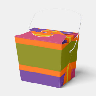 Orange, Gult, Röd, Grönt och Lila rand Presentaskar
