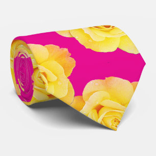 Orange Gult Rosa Blommigt Ro Modern färgstark Slips
