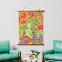 Orange Gult Rudbeckia Painterly Blue-accent