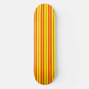 Orange Gult Snyggt Rand Mönster Design Mini Skateboard Bräda 18,5 Cm