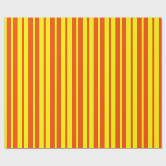Orange Gult Snyggt Rand Mönster Design Presentpapper (Platt)