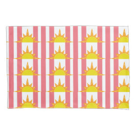 Orange Gult Sol på Rosa Rand