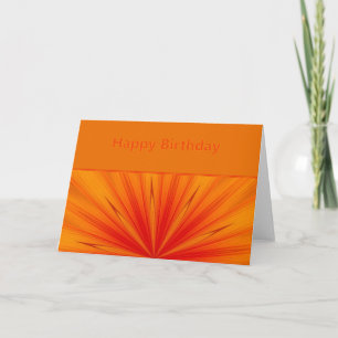 Orange Gult Starburst Grattis på födelsedagen Kort