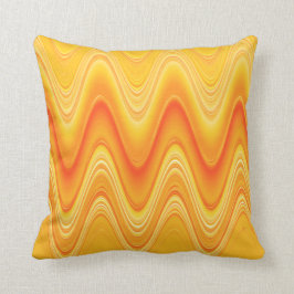 Orange Gult Swirls Kudde