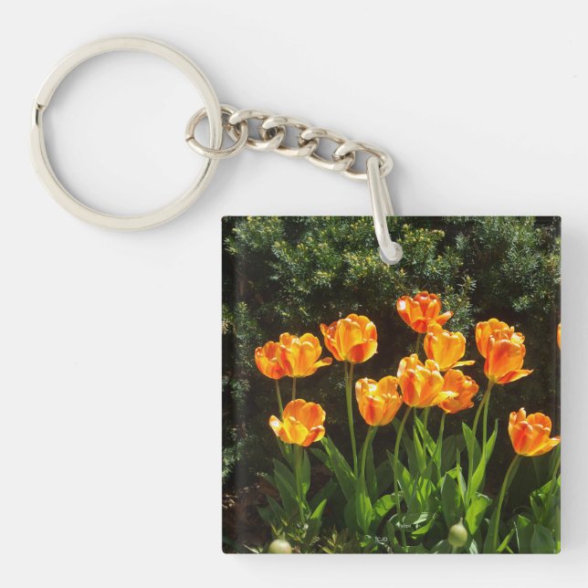 Orange/Gult Tulips akrylnyckelring (Framsidan)