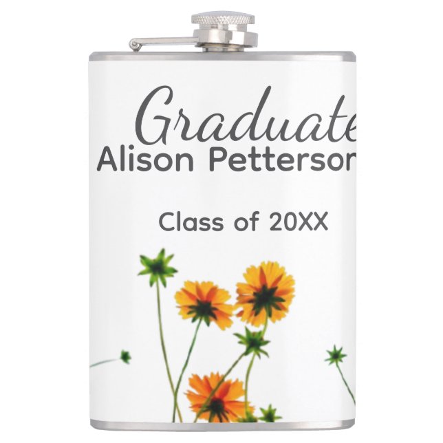 Orange gult vilda blommor modern grafisk rustik fickplunta (Framsidan)