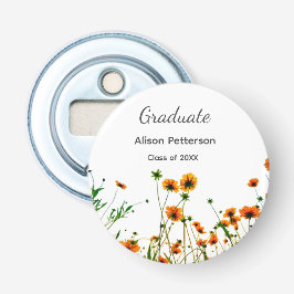 Orange gult vilda blommor modern grafisk rustik flasköppnare