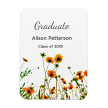 Orange gult vilda blommor modern grafisk rustik